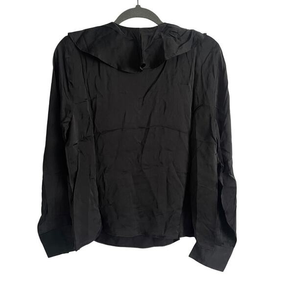 J.Crew Goldie Satin Top Long Sleeve Blouse in Black Size Medium NEW - Picture 8 of 9